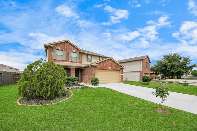 19110 Remington Springs Dr, Houston, TX 77073 - view of front facade featuring brick siding, concrete driveway, and a garage