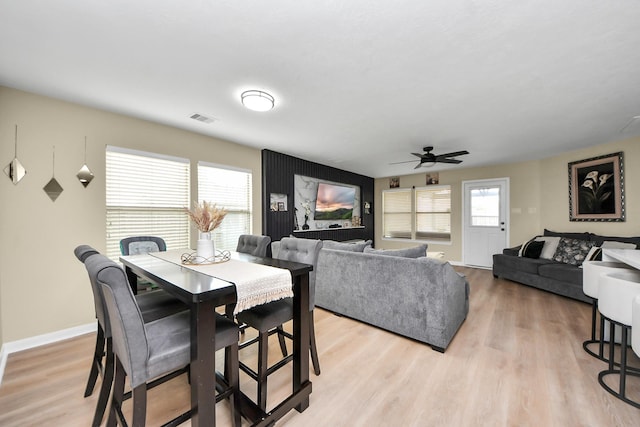 19110 Remington Springs Dr, Houston, TX 77073 - dining room featuring light wood finished floors and a ceiling fan