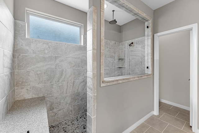 30212 Green Meadows Ln, Brookshire, TX 77423 - bathroom with a walk in shower and tile patterned flooring