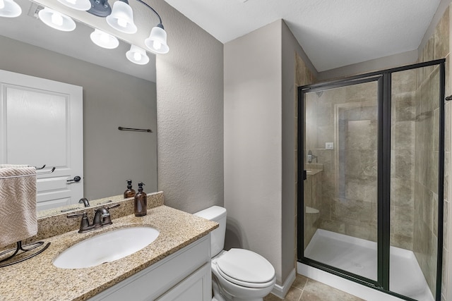 30212 Green Meadows Ln, Brookshire, TX 77423 - full bathroom featuring a shower stall, vanity, and tile patterned floors