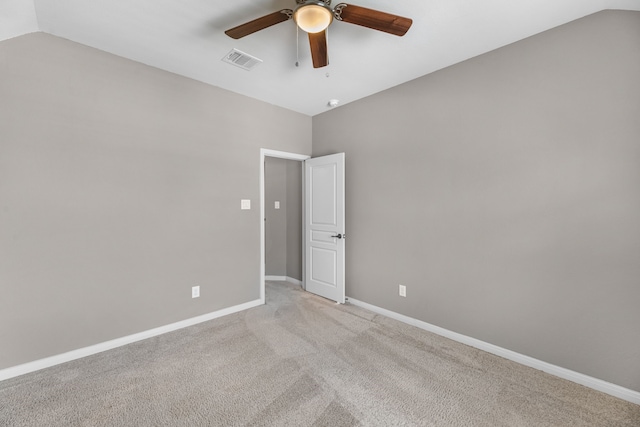 30212 Green Meadows Ln, Brookshire, TX 77423 - spare room with ceiling fan, vaulted ceiling, and light carpet