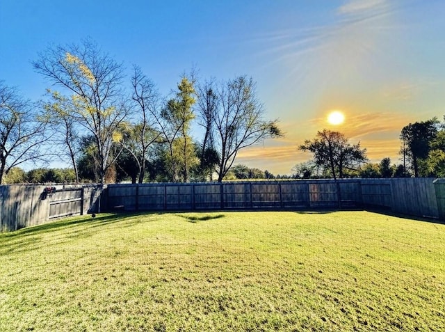 11119 Alpenhorn Pl, Tomball, TX 77375 - yard at dusk with a fenced backyard