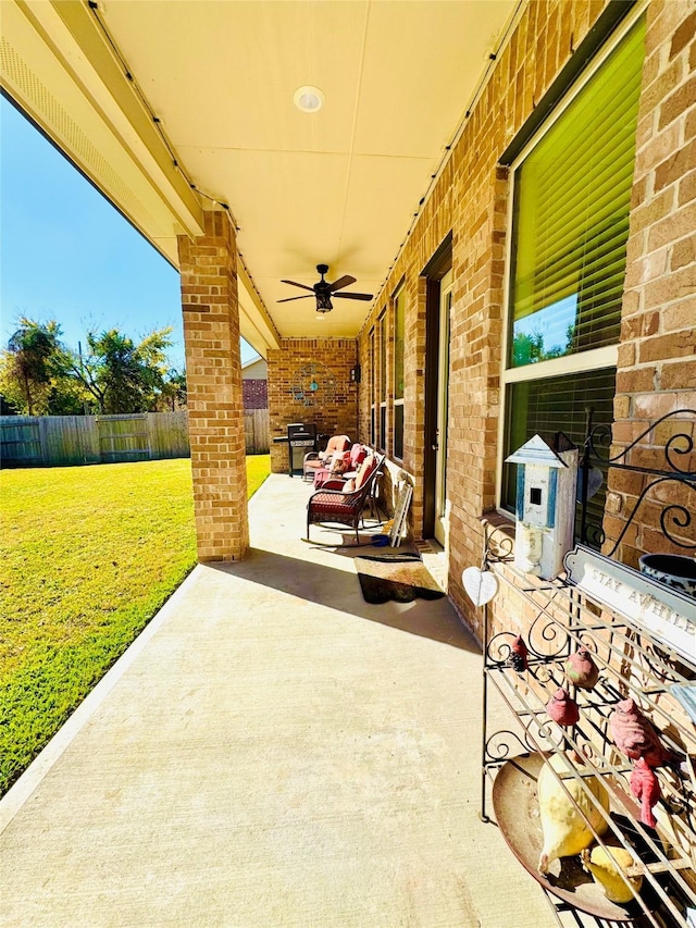 11119 Alpenhorn Pl, Tomball, TX 77375 - view of patio / terrace with a ceiling fan