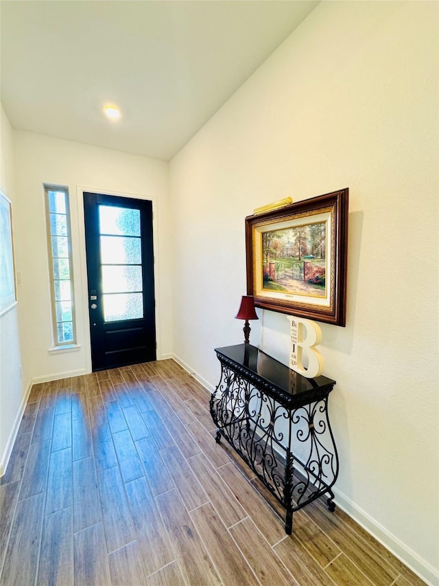 11119 Alpenhorn Pl, Tomball, TX 77375 - entrance foyer with wood finished floors and baseboards