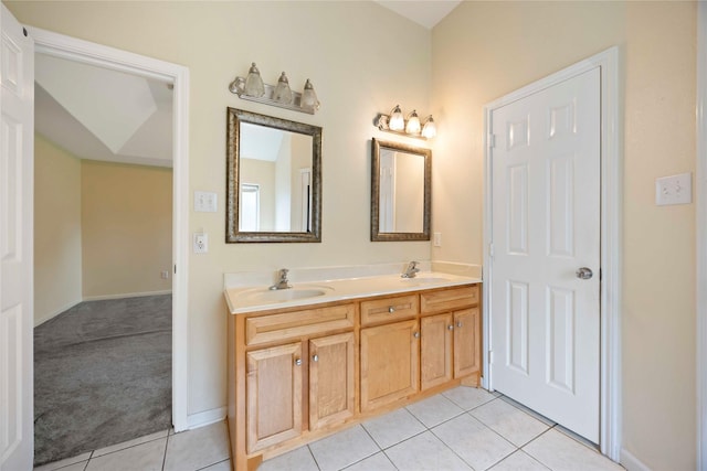 3722 Kildare Dr, Houston, TX 77047 - full bathroom featuring double vanity and tile patterned flooring