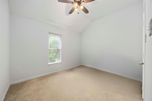 3722 Kildare Dr, Houston, TX 77047 - carpeted empty room with vaulted ceiling and a ceiling fan