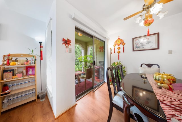 6602 Harbor Town Dr Unit 506, Houston, TX 77036 - dining space featuring wood finished floors and a ceiling fan