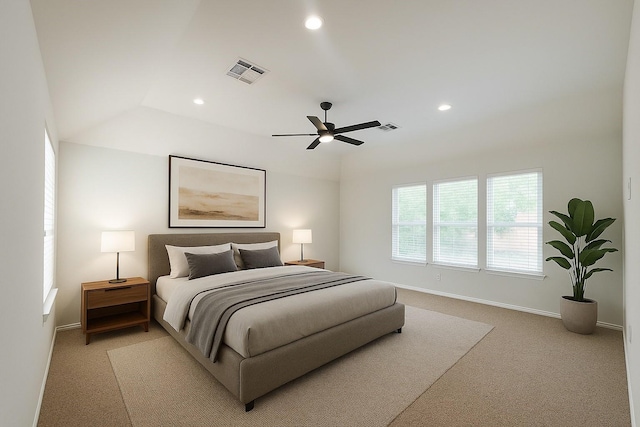 22 Crestview Trl, Houston, TX 77082 - bedroom featuring light colored carpet, recessed lighting, and ceiling fan
