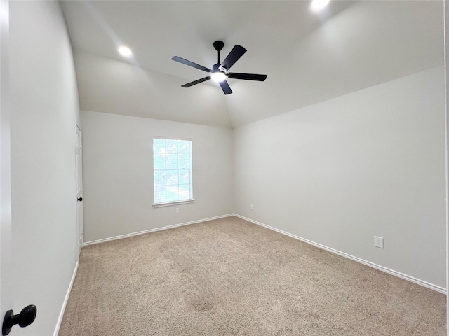 22 Crestview Trl, Houston, TX 77082 - carpeted empty room featuring lofted ceiling and ceiling fan