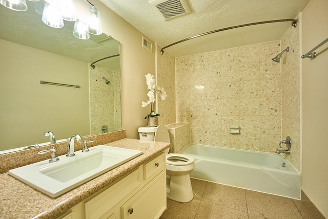 10818 Briar Forest Dr Unit 34, Houston, TX 77042 - bathroom with bathing tub / shower combination, vanity, and a textured ceiling