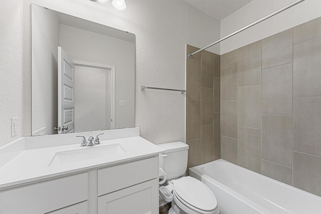 14251 Archer County Trl, Cypress, TX 77429 - full bath featuring vanity, a textured wall, and shower / tub combination