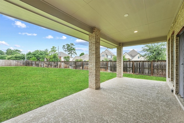 14251 Archer County Trl, Cypress, TX 77429 - fenced backyard featuring a patio area