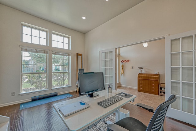 5918 Emmit Creek Ln, Sugar Land, TX 77479 - office featuring a high ceiling and recessed lighting