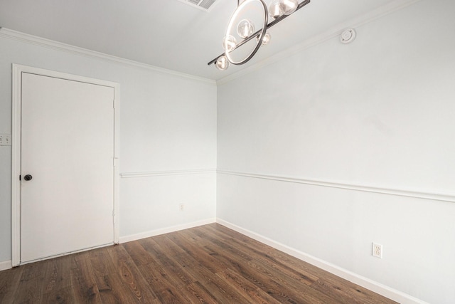 8419 Sterlingshire St, Houston, TX 77078 - empty room with a chandelier, ornamental molding, and wood finished floors