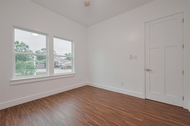 515 Briarcliff Dr, Houston, TX 77076 - spare room with dark wood-style floors and ceiling fan