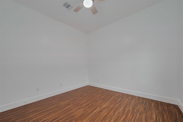 515 Briarcliff Dr, Houston, TX 77076 - unfurnished room with dark wood-type flooring, ceiling fan, and vaulted ceiling