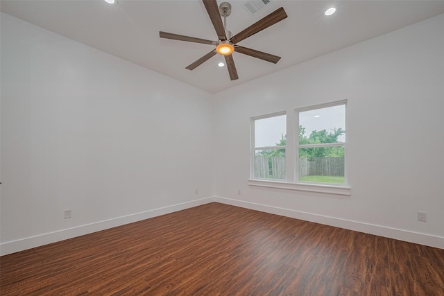 515 Briarcliff Dr, Houston, TX 77076 - unfurnished room featuring dark wood-style flooring, recessed lighting, and ceiling fan