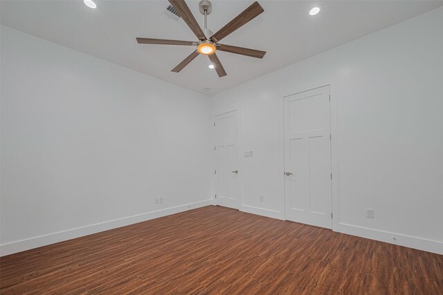 515 Briarcliff Dr, Houston, TX 77076 - spare room with wood finished floors, a ceiling fan, and recessed lighting