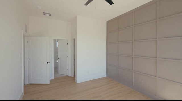 1805 Sakowitz St, Houston, TX 77020 - unfurnished bedroom featuring light wood-style floors and ceiling fan
