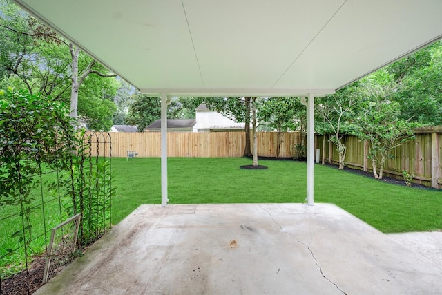 2110 Trailing Vine Rd, Spring, TX 77373 - fenced backyard with a patio area