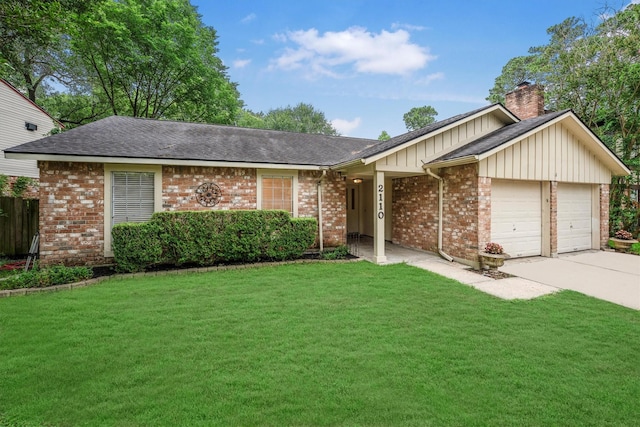 2110 Trailing Vine Rd, Spring, TX 77373 - single story home with an attached garage, brick siding, and a front yard