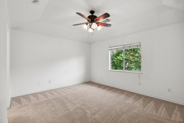 13826 Swan Hollow Ln, Houston, TX 77041 - unfurnished room featuring carpet flooring, a smoke detector, a ceiling fan, and lofted ceiling