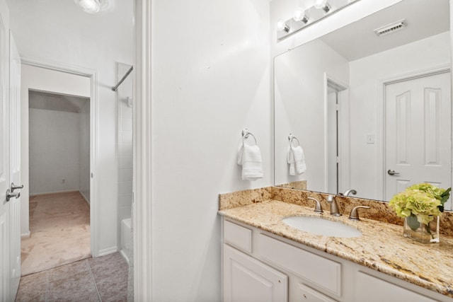 13826 Swan Hollow Ln, Houston, TX 77041 - full bathroom with vanity, tile patterned floors, and bathing tub / shower combination