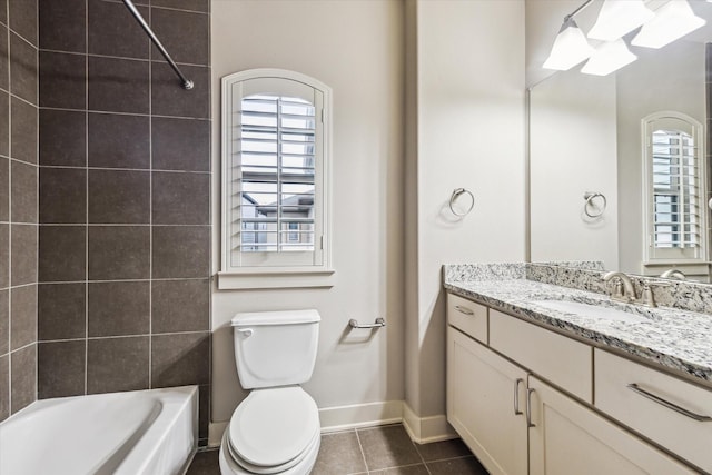 4205 Dickson St, Houston, TX 77007 - bathroom with vanity, plenty of natural light, tile patterned floors, and a skylight