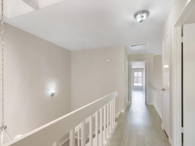 11624 Village Place Dr Unit 327, Houston, TX 77077 - hall featuring attic access and light wood-style flooring