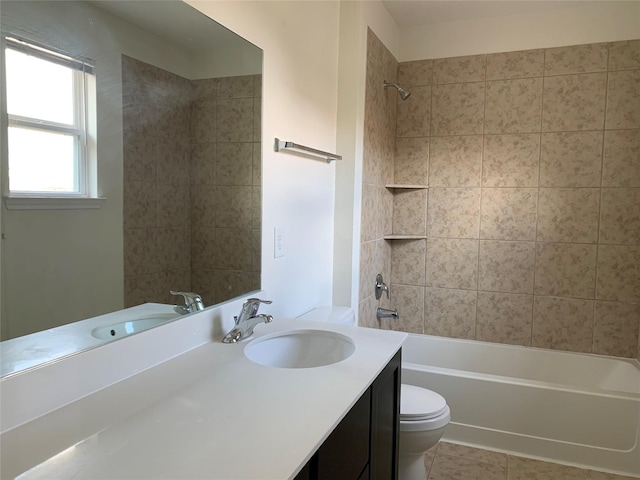 15815 Copper Oak Ln, Houston, TX 77084 - full bathroom with vanity,  shower combination, and tile patterned floors