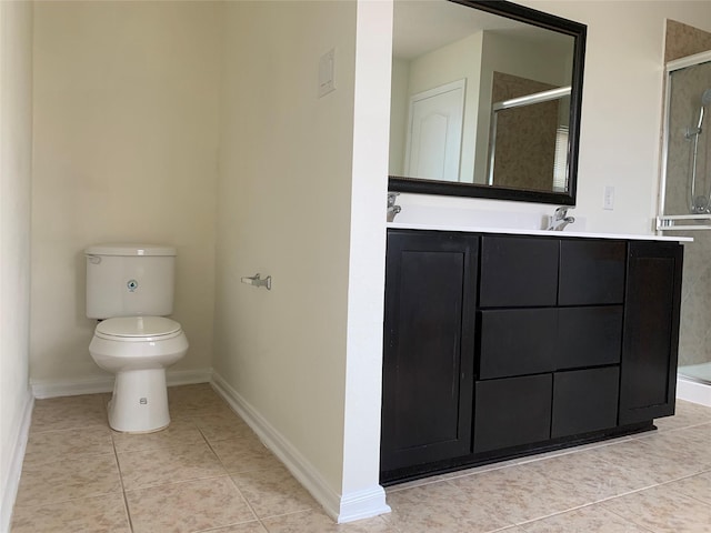 15815 Copper Oak Ln, Houston, TX 77084 - bathroom with a stall shower, double vanity, and tile patterned floors