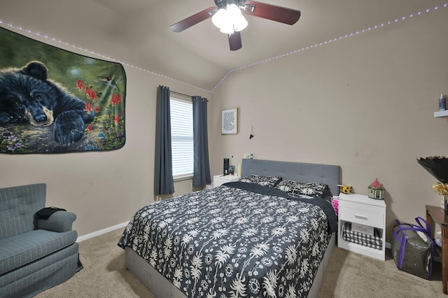7455 Durango Creek Dr, Magnolia, TX 77354 - carpeted bedroom with lofted ceiling and ceiling fan