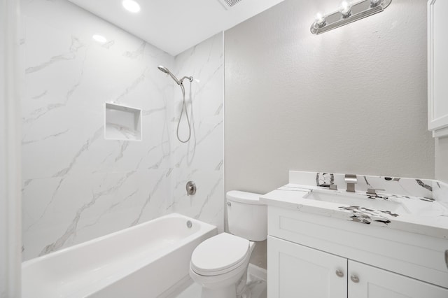 18935 Remington Bend Dr, Houston, TX 77073 - bathroom with vanity and bathtub / shower combination