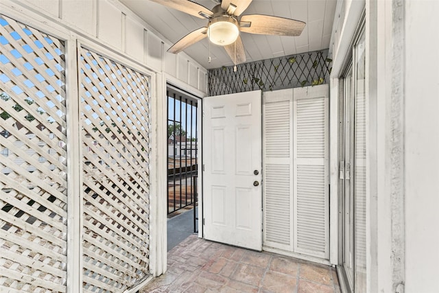 2501 Marilee Ln Unit 4, Houston, TX 77057 - entrance foyer featuring ceiling fan and brick patterned floors