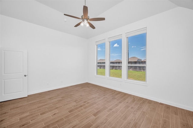 30218 Indigo Falls Dr, Brookshire, TX 77423 - unfurnished room featuring wood finished floors, ceiling fan, and lofted ceiling