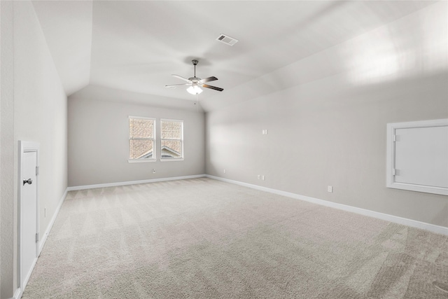 5715 Caper Shores Ln, Sugar Land, TX 77479 - carpeted empty room featuring a ceiling fan and vaulted ceiling