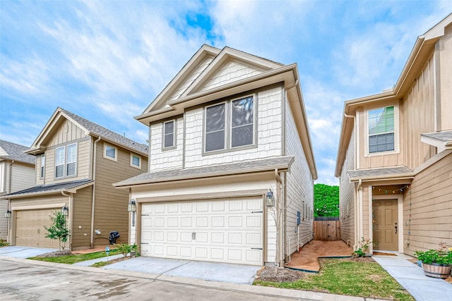 3226 Longleaf Meadows Dr, Houston, TX 77063 - view of front of home featuring an attached garage and concrete driveway