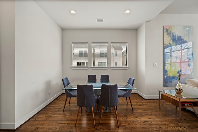 3929 Tulane Oak Dr, Houston, TX 77018 - dining space featuring dark wood finished floors and recessed lighting