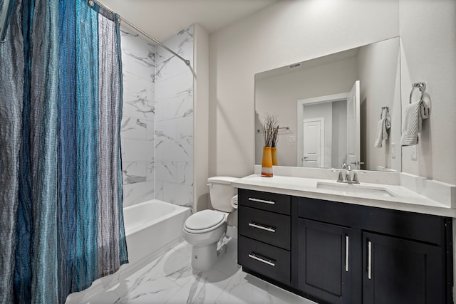3929 Tulane Oak Dr, Houston, TX 77018 - bathroom with vanity, shower / bath combination with curtain, and marble look tiles