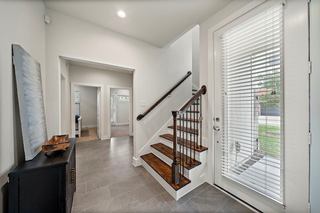 3929 Tulane Oak Dr, Houston, TX 77018 - staircase featuring recessed lighting and baseboards