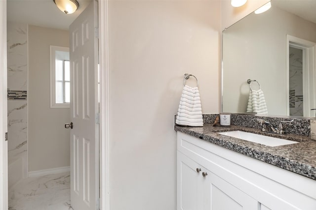 12707 Pleasant Grove Rd, Cypress, TX 77429 - full bath featuring marble look tiles and vanity