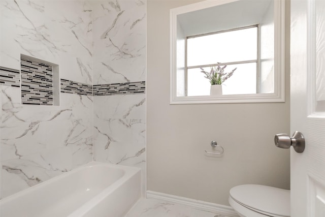 12707 Pleasant Grove Rd, Cypress, TX 77429 - bathroom featuring marble finish floors and  shower combination