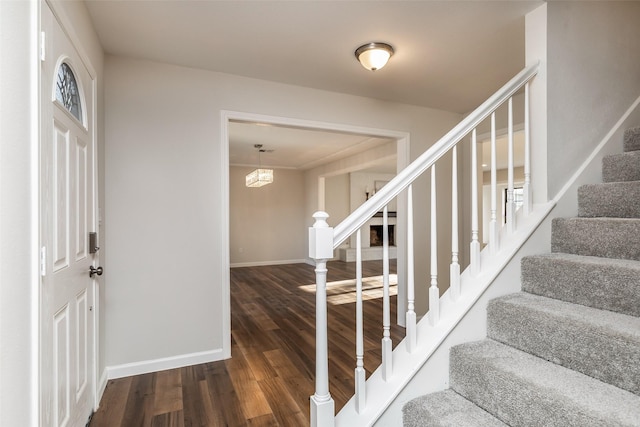 12707 Pleasant Grove Rd, Cypress, TX 77429 - entrance foyer with stairway and wood finished floors