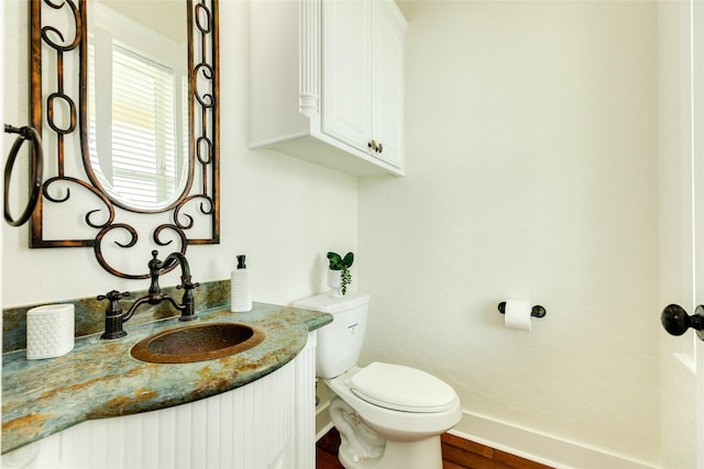20611 E Sunset Bay Dr, Galveston, TX 77554 - bathroom featuring vanity and wood finished floors