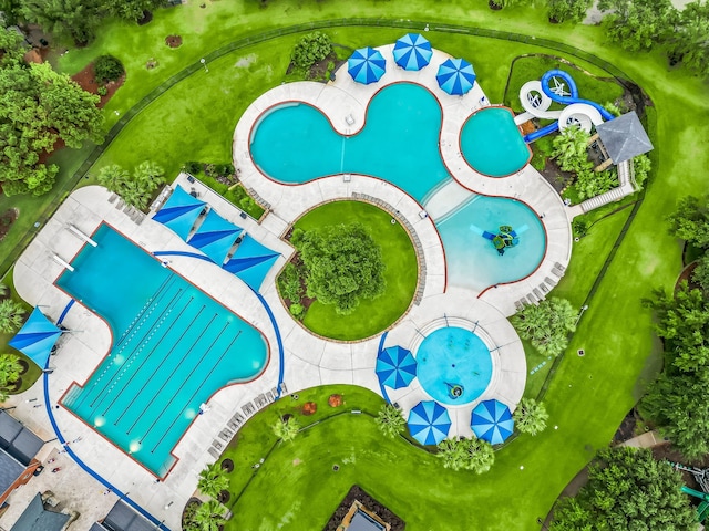 18419 S Raven Shore Dr, Cypress, TX 77433 - aerial view of a pool area