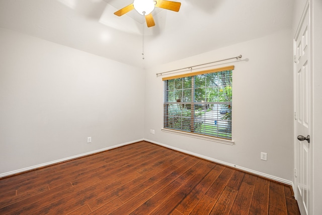 18419 S Raven Shore Dr, Cypress, TX 77433 - empty room featuring dark wood finished floors and a ceiling fan