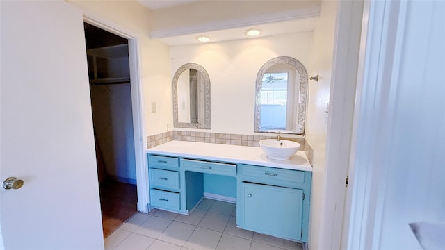 9518 Langdon Ln, Houston, TX 77036 - bathroom with tile patterned floors and vanity