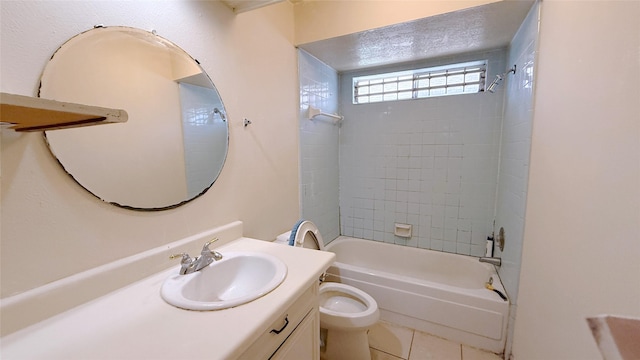 9518 Langdon Ln, Houston, TX 77036 - full bathroom with vanity, bathtub / shower combination, and tile patterned flooring