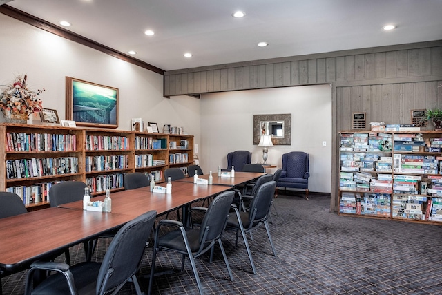 5 Corkwood Rd, Trinity, TX 75862 - office featuring recessed lighting, carpet, and wood walls
