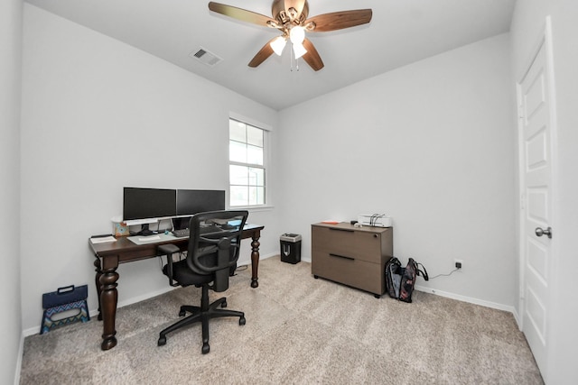 23238 Spring Genesis Ln, Katy, TX 77493 - carpeted office space featuring baseboards and a ceiling fan
